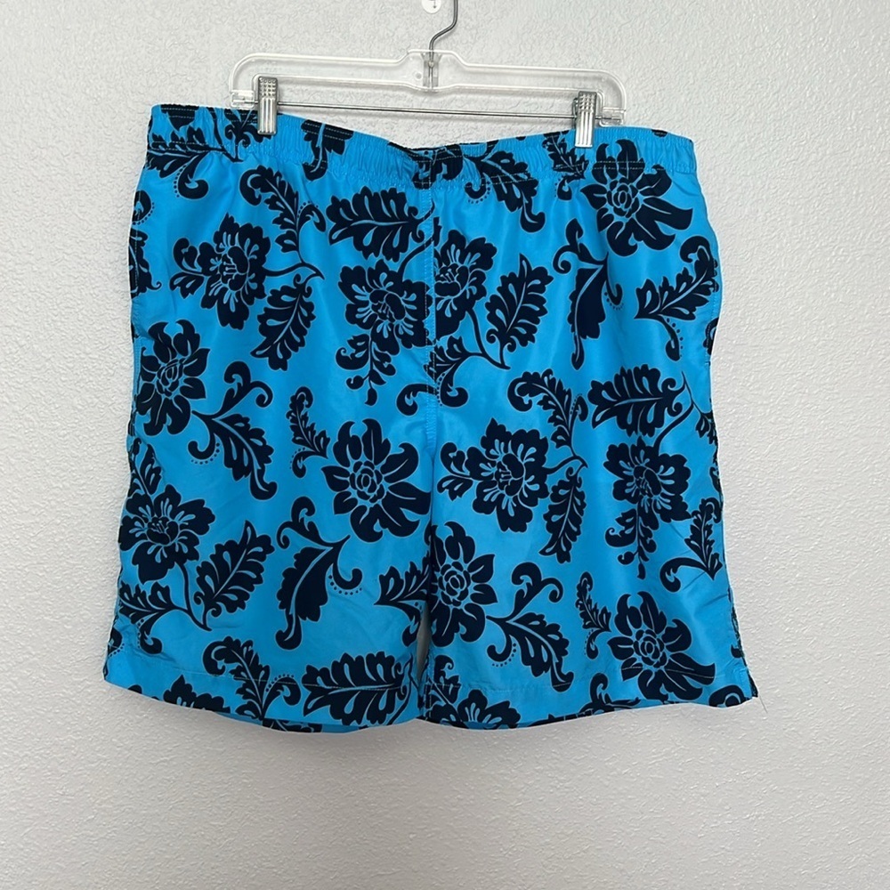 Lands’ End Blue Print Swim Trunks Size XL - Picture 4 of 7